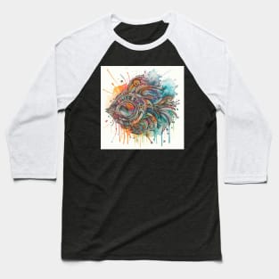 Psychedelic looking abstract illustration of  fish Baseball T-Shirt